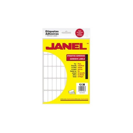 ETIQUETAS BLANCAS JANEL NO. 6 DE 13X38 MM...