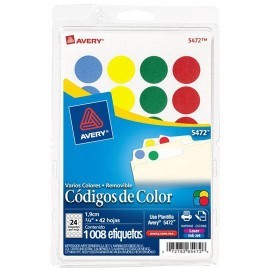 ETIQUETAS CIRCULARES VARIOS COLORES AVERY...