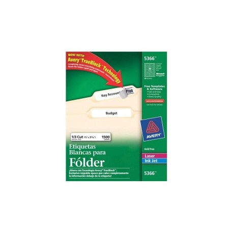 ETIQUETAS PARA FOLDER BLANCAS AVERY 5366...