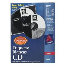 ETIQUETAS PARA CD Y DVD BLANCAS AVERY 5698...
