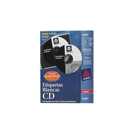 ETIQUETAS PARA CD Y DVD BLANCAS AVERY 5698...