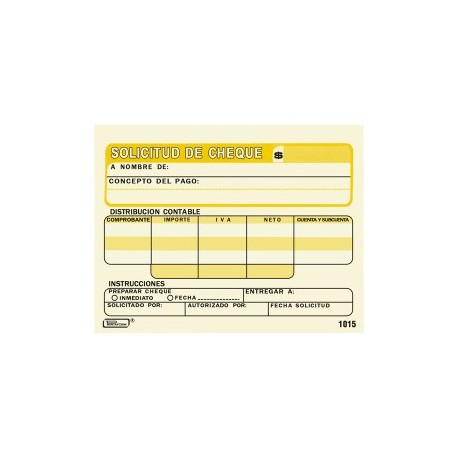 Solicitud de cheque printaform